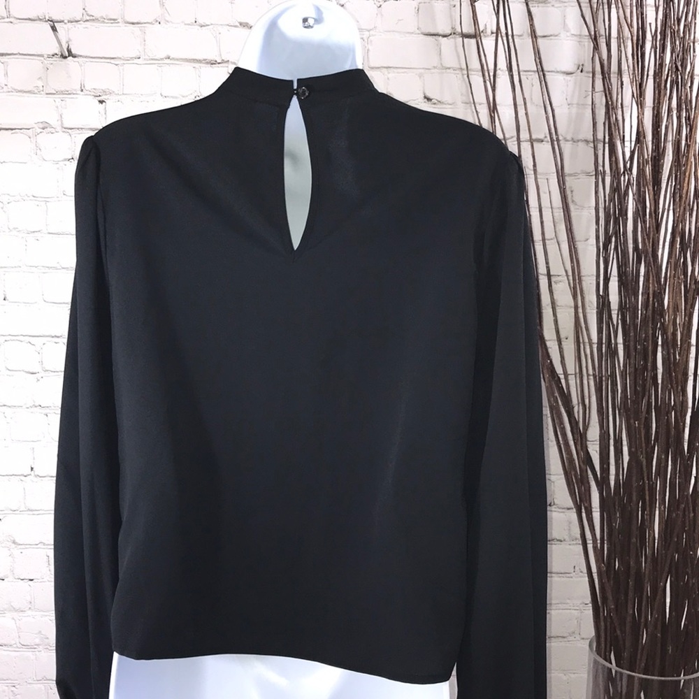 A New Day Black Blouse with Lace Detail Sz XS - Picture 3 of 4